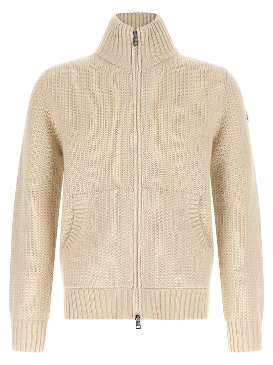 Beige Virgin Wool Cardigan