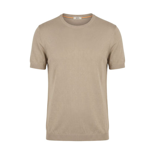 Beige Cotton Men Sweater