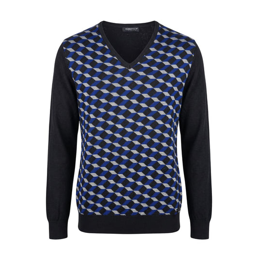 Blue Wool Men's Sweater