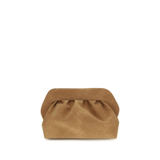 Beige Suede Leather Clutch Bag