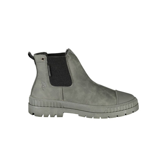 Grey Polyurethane Men's Boot