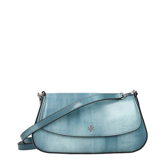 Blue Leather Crossbody Bag
