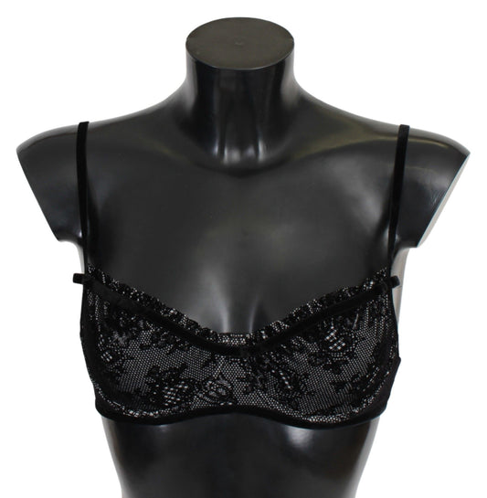 Black Mesh Balconcino Bra Nylon Underwear
