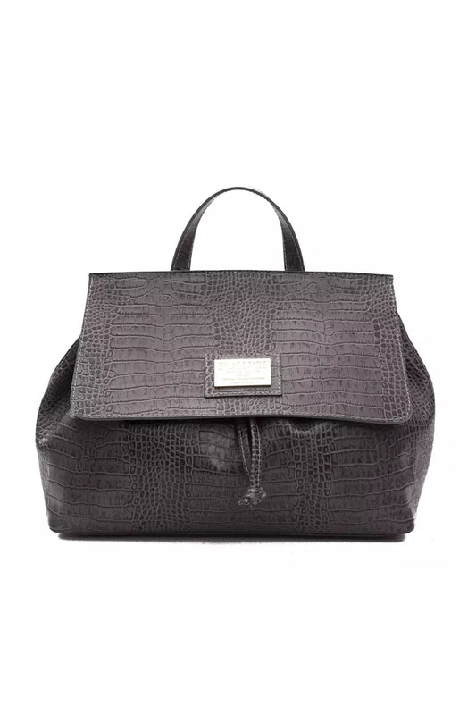 Gray Leather Women Shoulder Bag