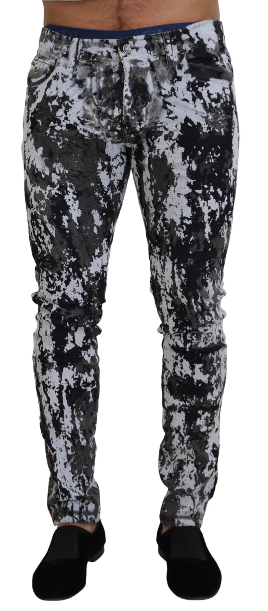 Multicolor Cotton Tie Dye Skinny Denim Jeans