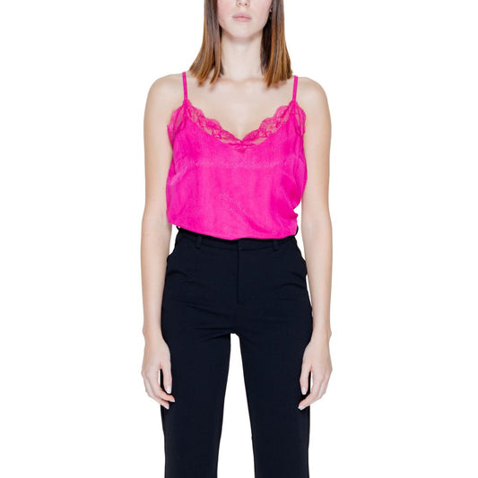 Pink Viscose Tank Tops