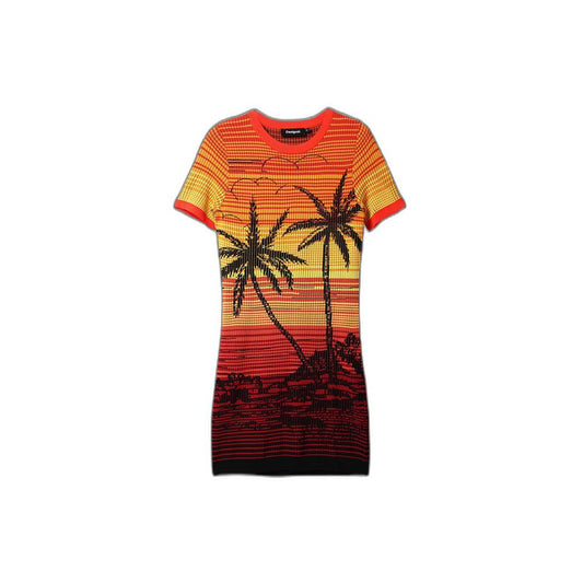 Multicolor Viscose Midi Dress