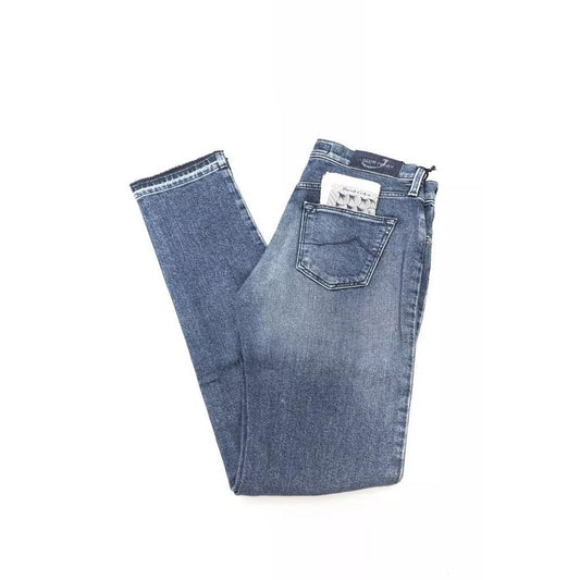Blue Cotton Slim Fit Jeans