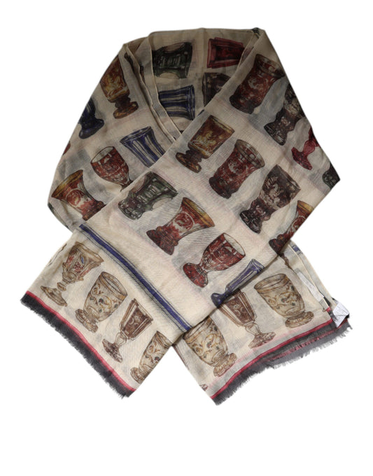 Multicolor Glass Cashmere Foulard Scarf