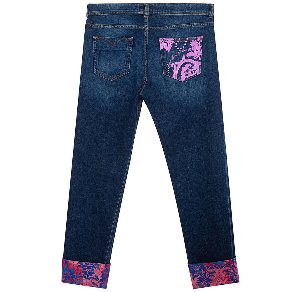 Blue Cotton Slim Fit Jeans