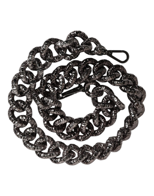 Black Chain Logo Engraved Bag Shoulder Strap
