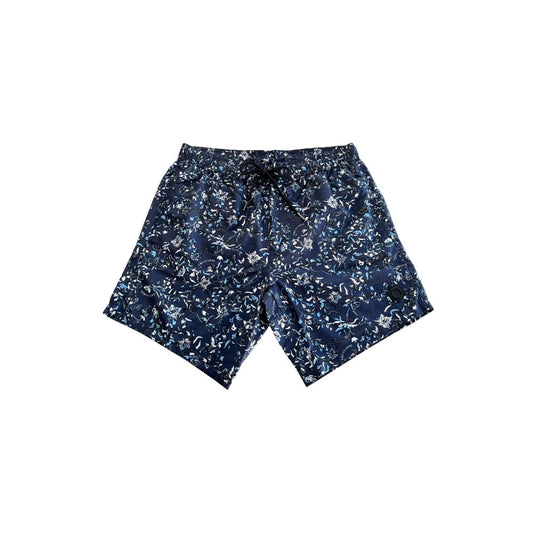 Blue Polyester Men Swim Short