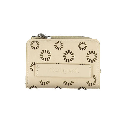Beige Polyurethane Women Wallet