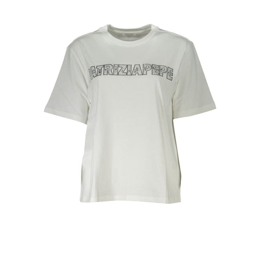White Cotton Women T-Shirt