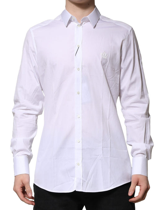 White Cotton GOLD Long Sleeves Formal Shirt