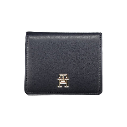 Blue Polyurethane Women Wallet