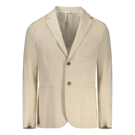 Beige Cotton Jackets And Coat