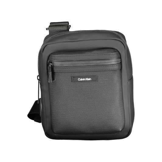 Black Polyester Men Shoulder Bag