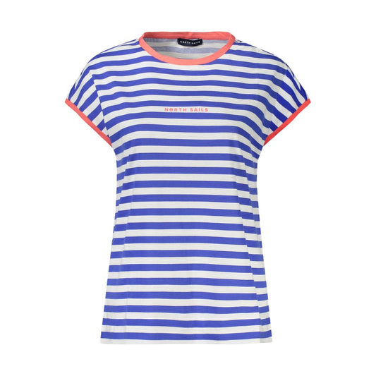 Blue Cotton Women T-Shirt