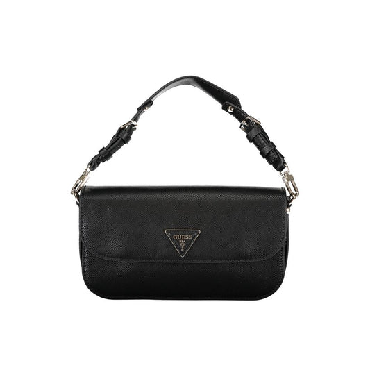 Black Polyurethane Women Handbag