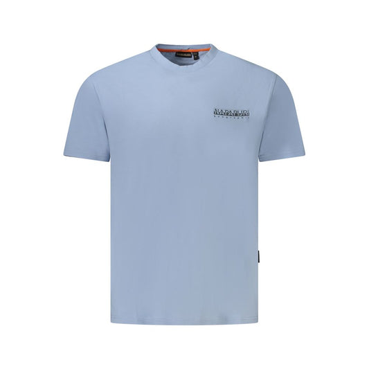 Light Blue Cotton Men T-Shirt