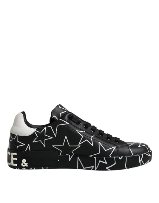 Black White Stars Low Top Men Sneakers Shoes