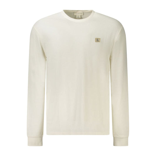 White Cotton Men's Long-Sleeve T-Shirt