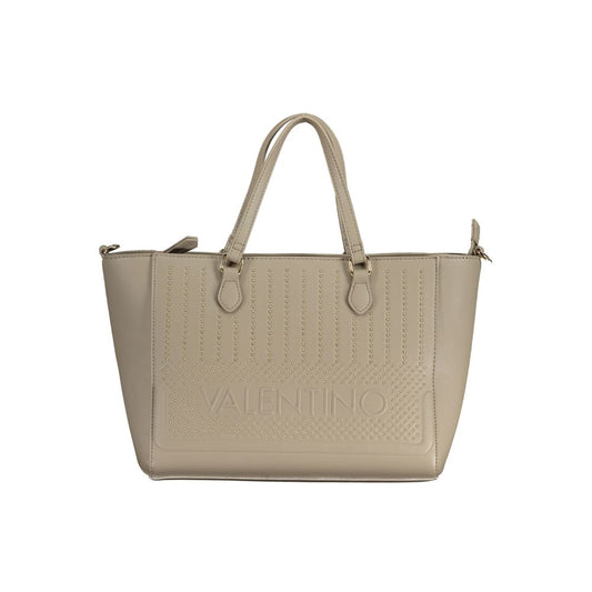 Beige Polyurethane Women's Bag