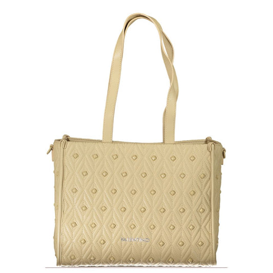 Beige Polyurethane Women's Bag