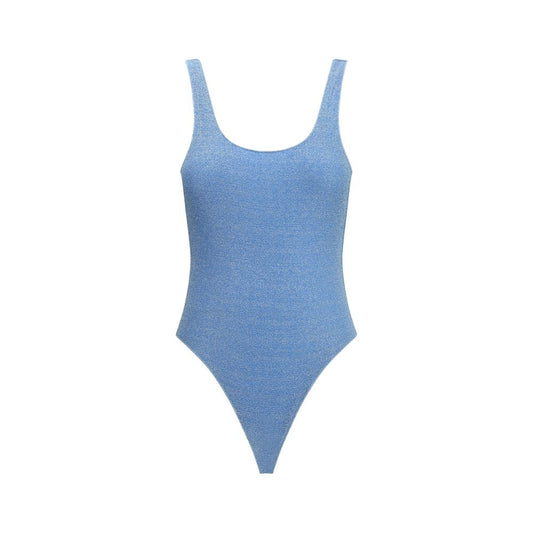 Light Blue Polyamide One-Piece Swimsuit