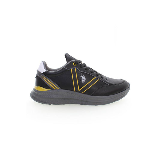Black Polyester Men's Sneaker