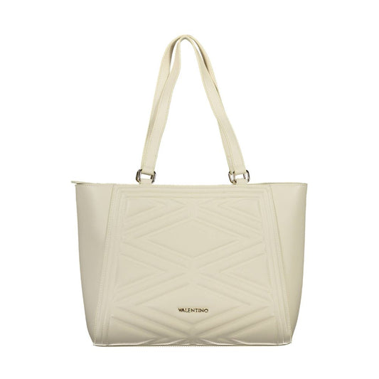 Beige Polyurethane Womens Bag