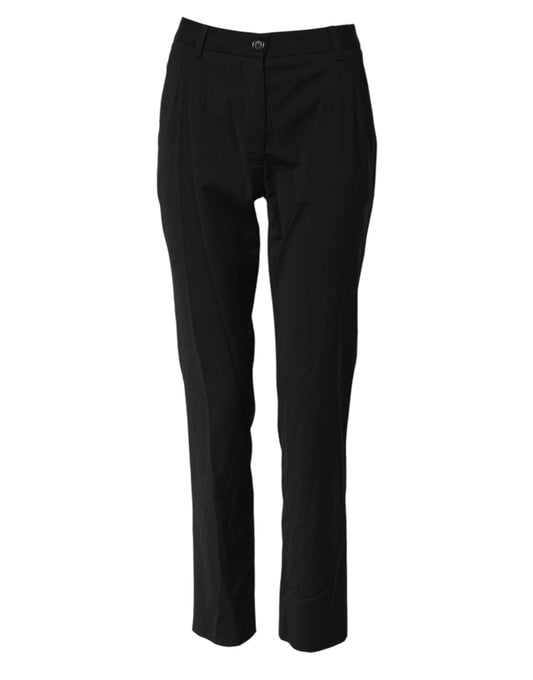 Black STAFF Mid Waist Tapered Pants