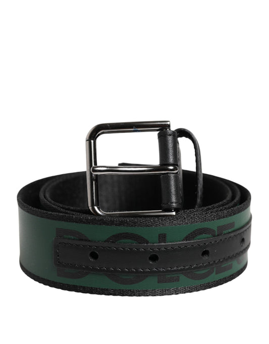 Green Black Polyester DG Logo Buckle Belt