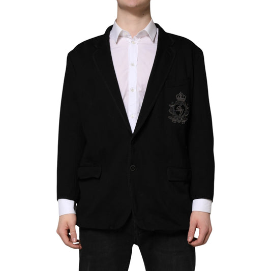 Black Viscose DG Crown Blazer Coat Jacket