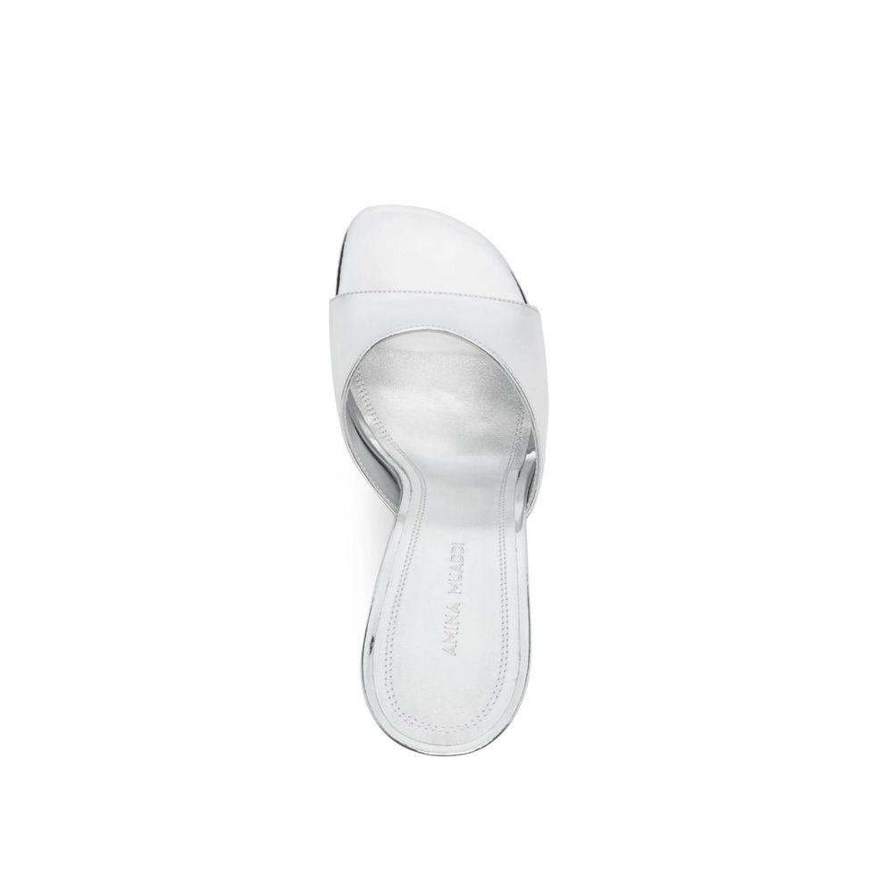 Silver Calfskin Mules