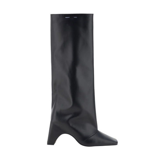 Black Calf Leather Bos Taurus High Heel Boots