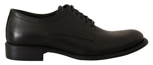 Black Lace Up Leather Men Formal Derby Shoes