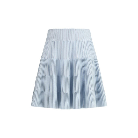 Light Blue Viscose Mini Skirt