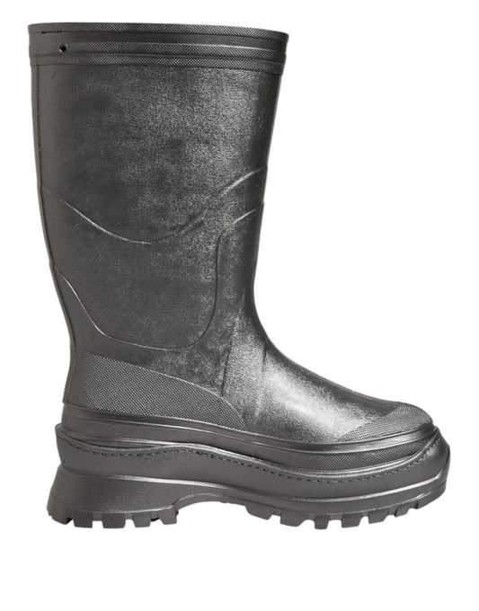 Black Argento Pull On Rain Boots Shoes