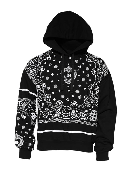 Black Bandana Hooded Men Sweatshirt Sweater