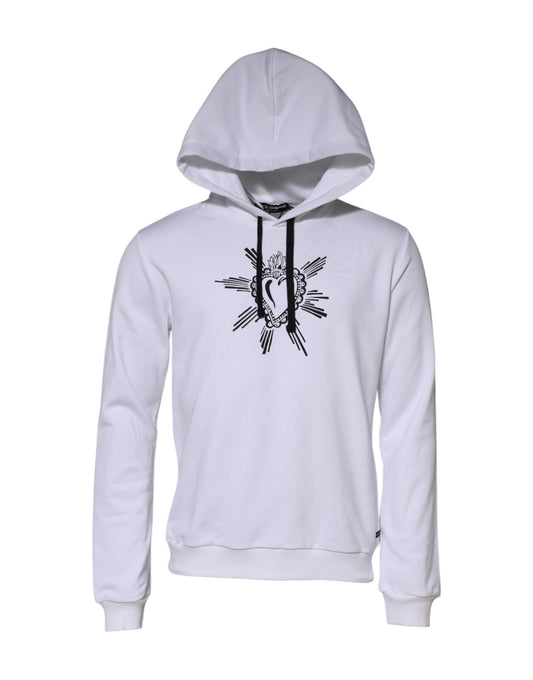 White Sacred Heart Hooded Sweatshirt Sweater