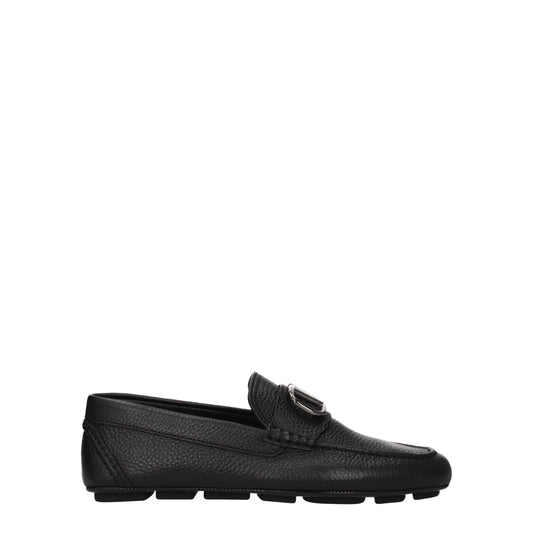 Black Leather Slip-On Loafers