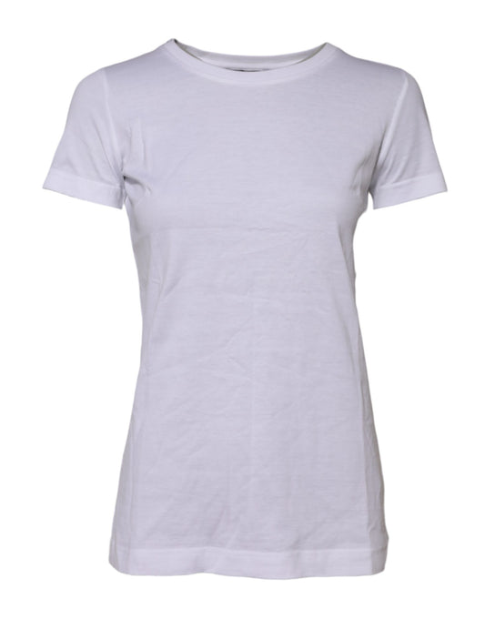 White Short Sleeves Crew Neck Top T-shirt