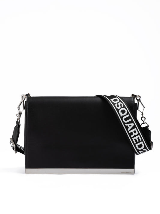 Black Leather Messenger Bag