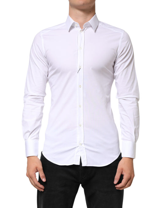 White GOLD Cotton Long Sleeves Dress Men Shirt
