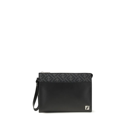 Black Calf Leather Bos Taurus Clutch Bag
