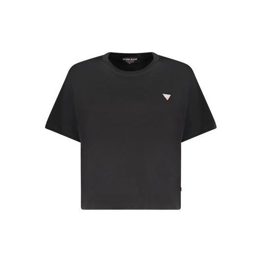 Black Cotton Women T-Shirt