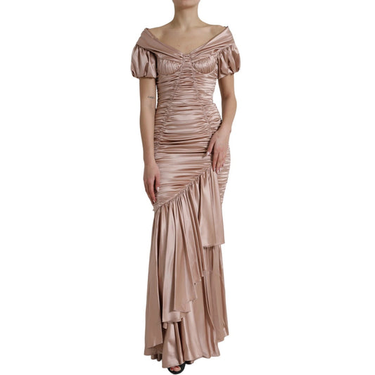 Pink Silk Stretch Sheath Mermaid Gown Dress