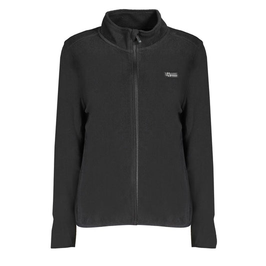 Black Polyester Women Sweatshirt